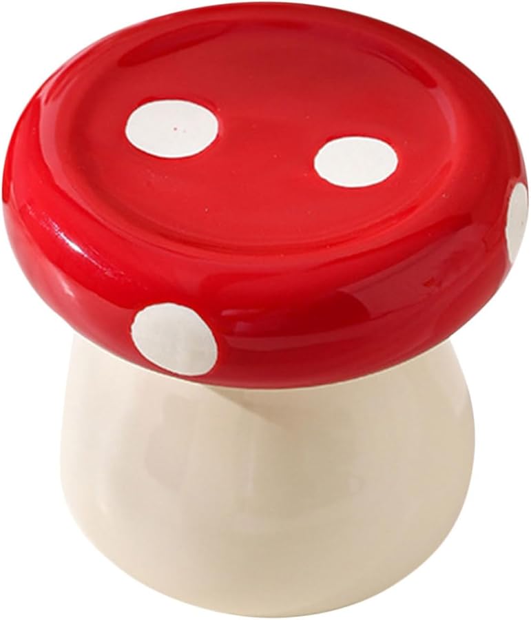 Ceramic Mushroom Toothpick Holder Dispenser Multifunctional Storage Jar Home Decor - Image 1